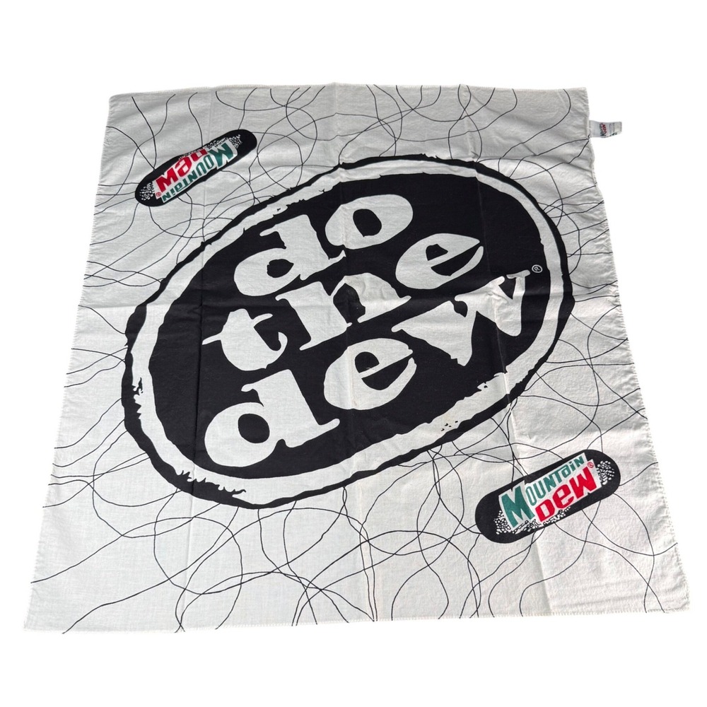 Mountain Dew Do The Dew Bandana White Black Green Logo Cotton Scarf Accessory